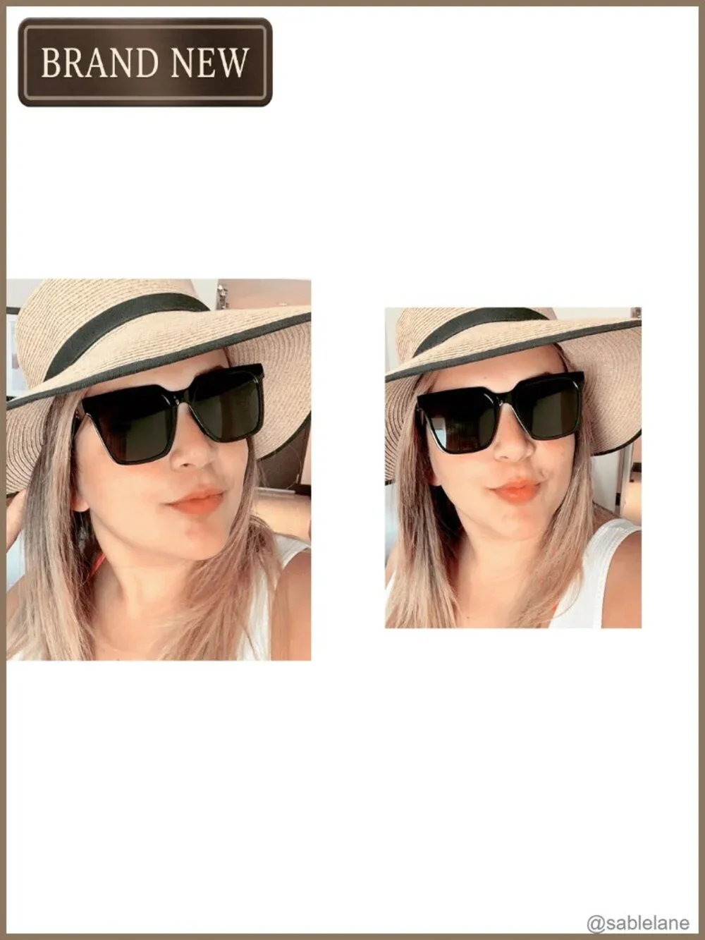 Oversized Square Sunglasses Women UV400 Protection Retro Plastic
